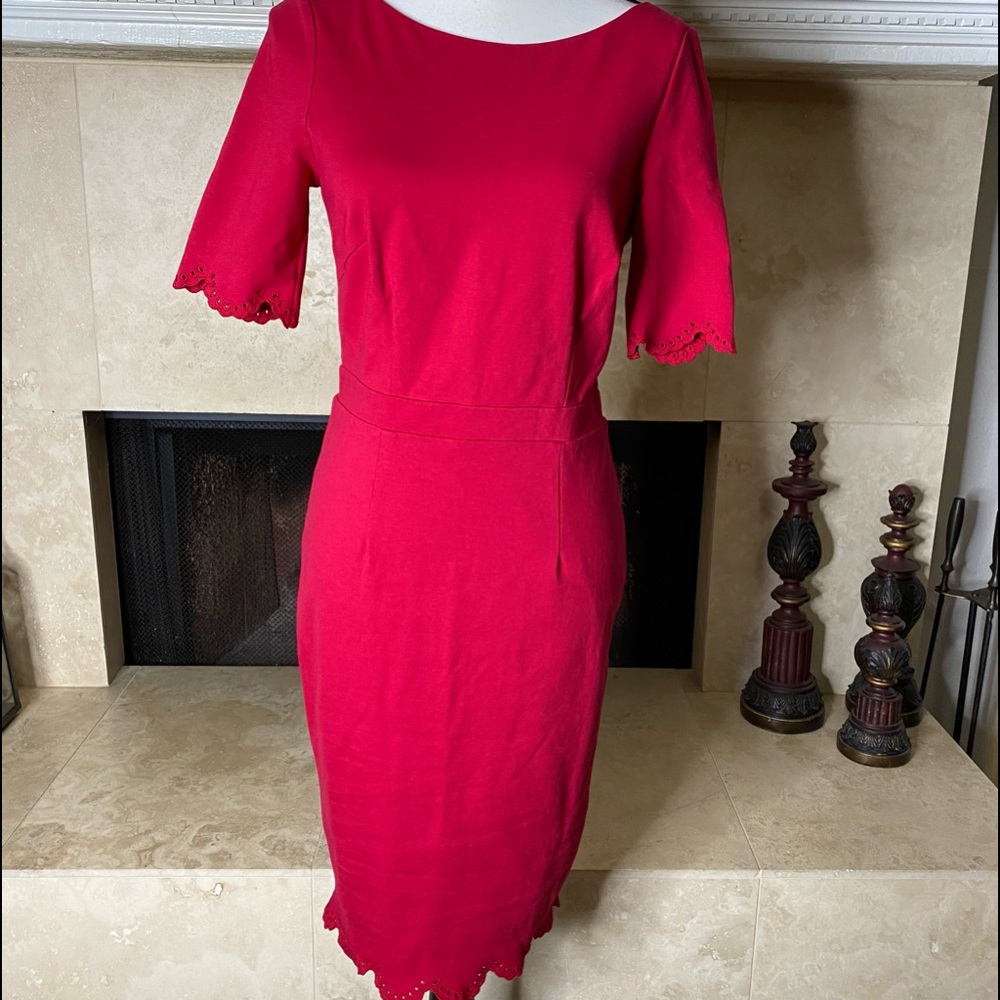 Boden Emma Ponte Dress .Embroidered cuffs and hem give this pencil Dress… - Picture 5 of 16